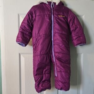 Pink Platinum Fleece-lined 12-18 M Hooded Purple Snowsuit Winter Snow Pants